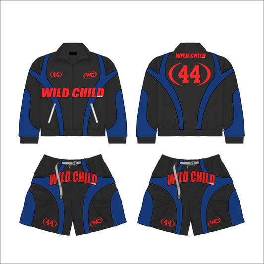 BLUE AND RED WILDCHILD SHORT SET