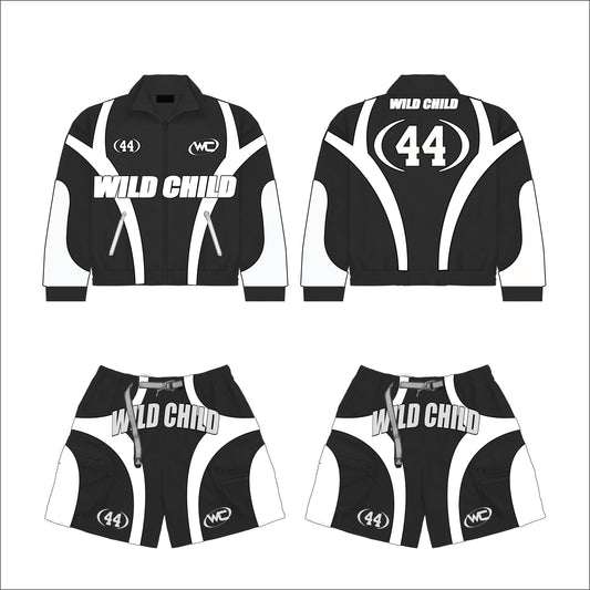 BLACK AND WHITE WILDCHILD SHORT SET