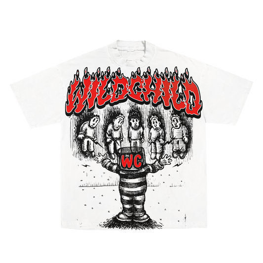 WILDCHILDMERCHH CROPPED WHITE CUSTOM TEE